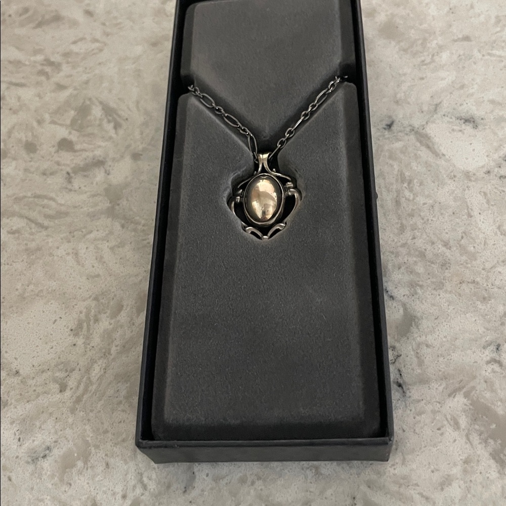 Elegant Silver Pendant Necklace Georg Jensen New